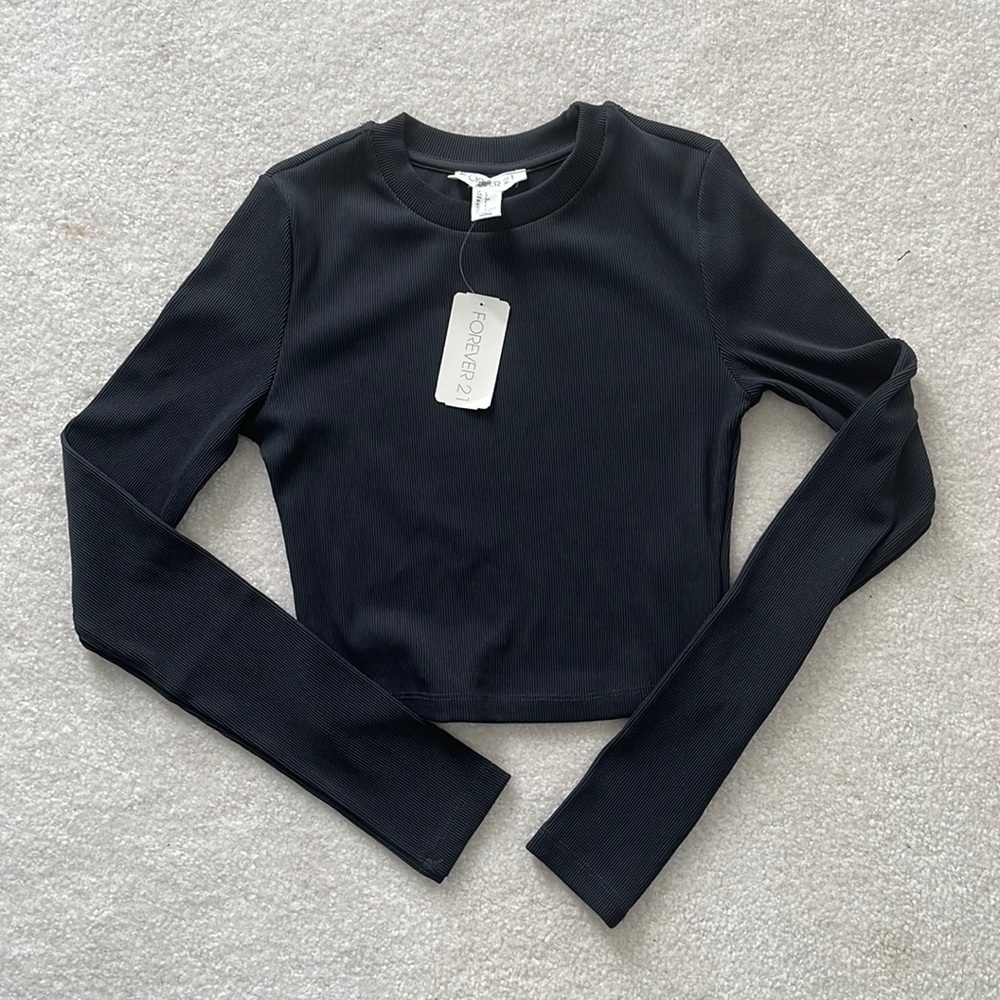 Slate Grey ribbed crop top